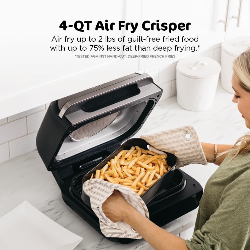 Ninja® Foodi® Smart XL 6-in-1 Indoor Grill & Air Fryer, Black/Silver, FG551 | Smart Cook System with built-in thermometer, XL capacity, perfect doneness...