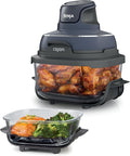 Ninja Crispi Glass Air Fryer, 4-in-1, Grey, FN101GY | Max crisp, bake, air fry, recrisp, 450F max, 4 Qt and 6 Cup containers, PFAS-free glass